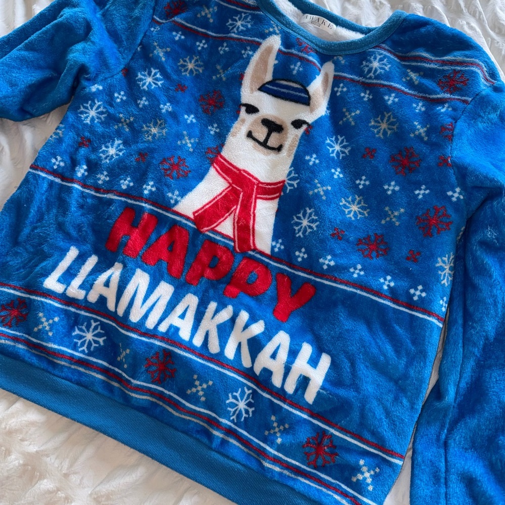 Happy Hanukah Punny  Blue Holiday Sweater